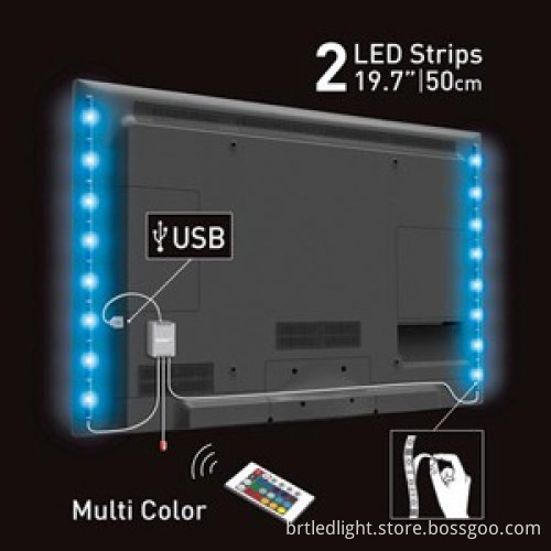 5V USB LED Strip 5050 RGB Waterproof TV Background Lighting with RF Controller